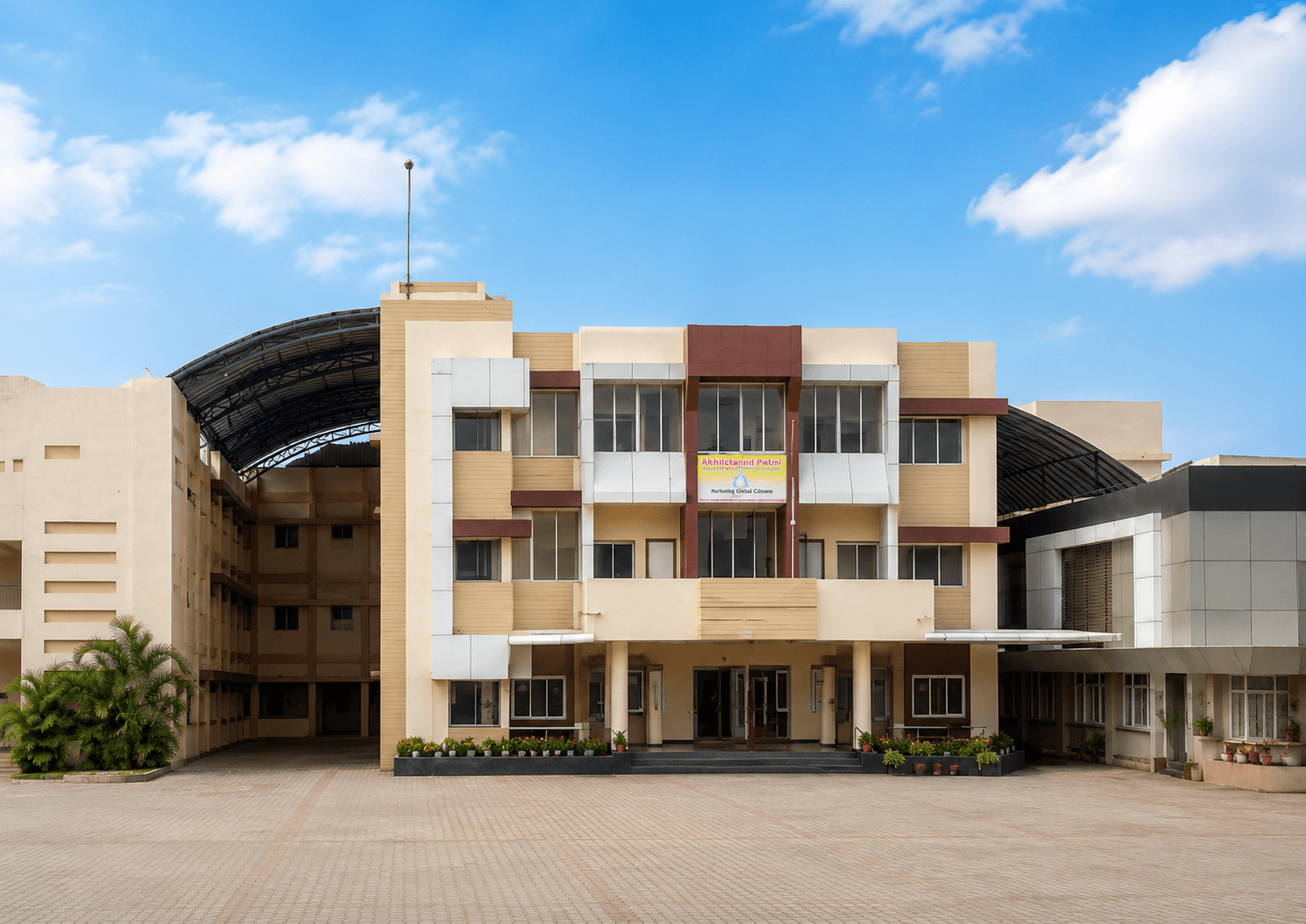 Construction of Administrative Block with Structural Steel Roofing – Vaishnav School, Indore